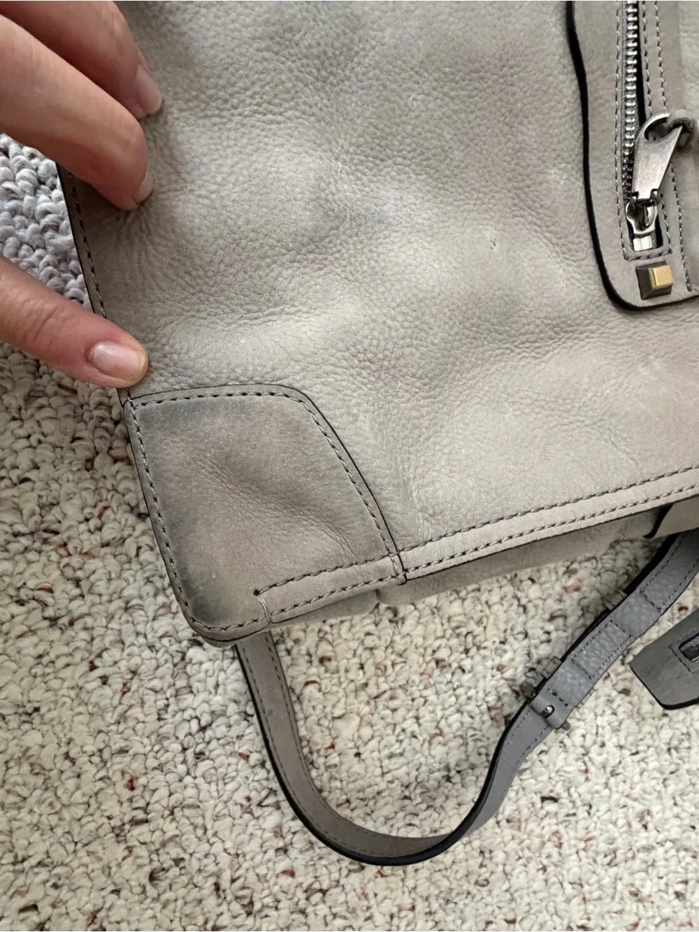 Rebecca Minkhoff Braided-Handle Taupe Satchel Handbag